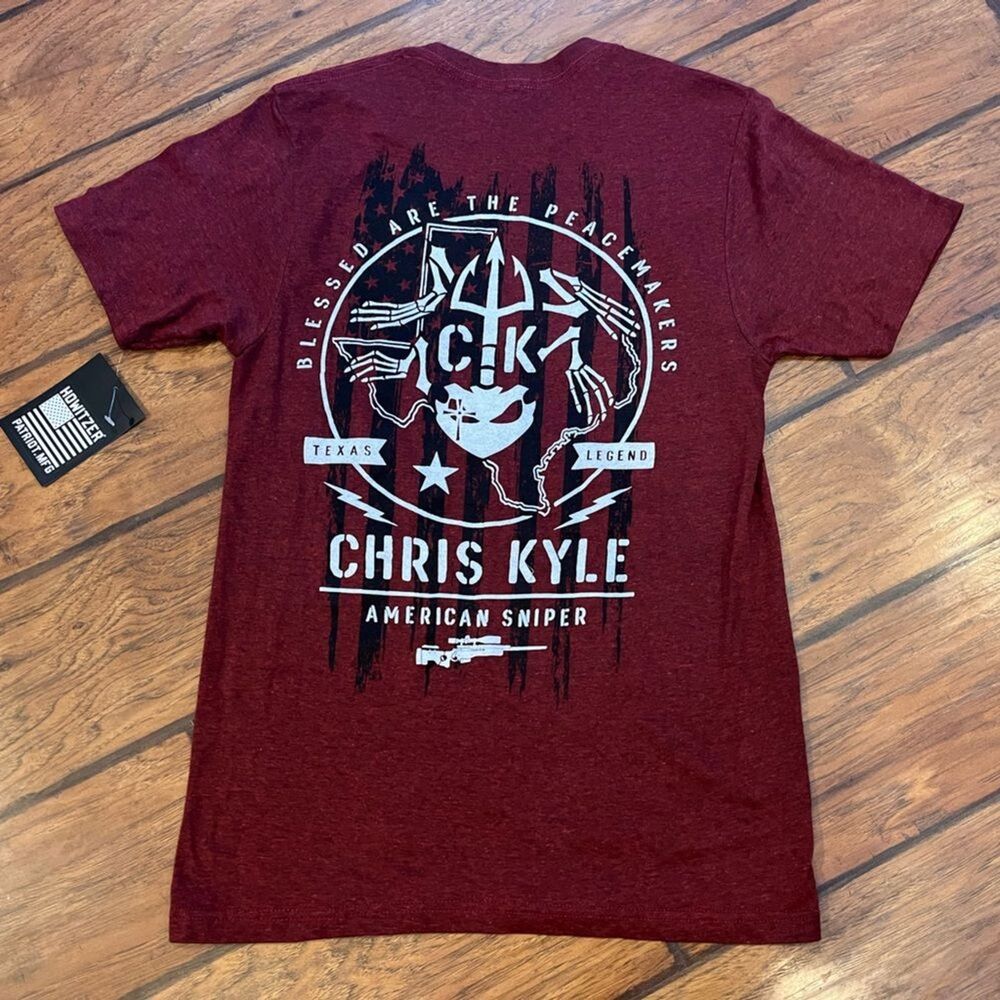 Howitzer Patriot Chris Kyle American Sniper tee mens Small Maroon USA NWT